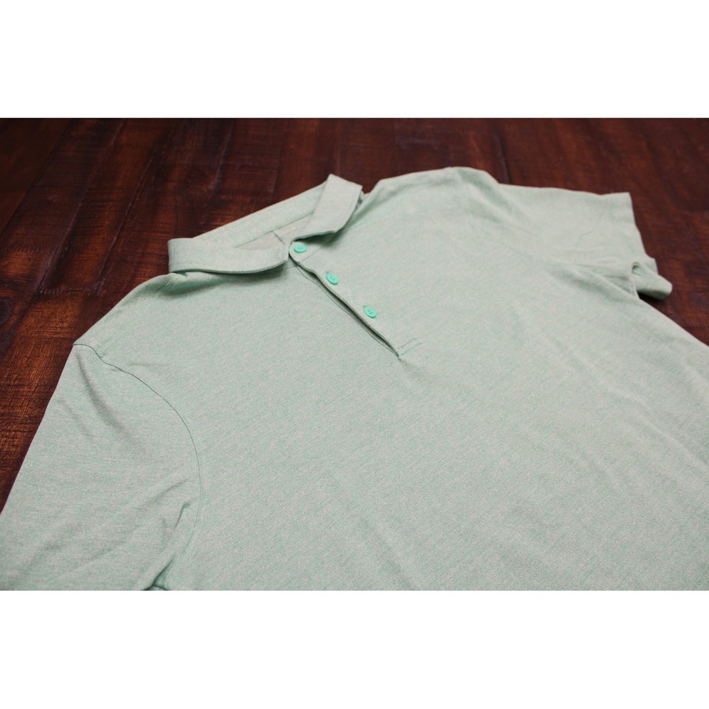 Lululemon Athletica Polo Shirt Mens Medium Green Solid Performance Golf Stretch